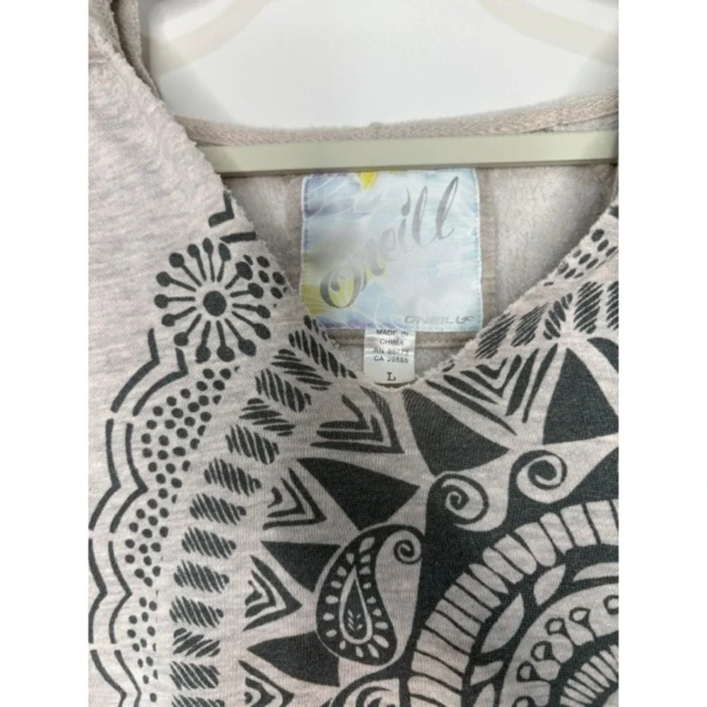ONeill Womens Heather Tan Mandala Paisley Graphic Hoodie Sweatshirt Large - Picture 2 of 3